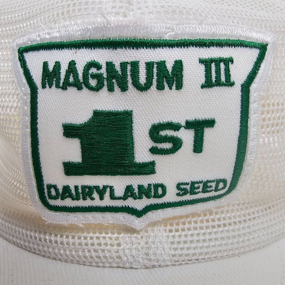 Vintage Swingster Snapback Trucker Patch Hat Magnum III 1st Dairyland Seeds Farm - Picture 2 of 9